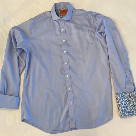 Simon Carter Men's French Cuff Tailored Button-Down Shirt Tailored Fit 16.5-36 - Picture 2 of 5